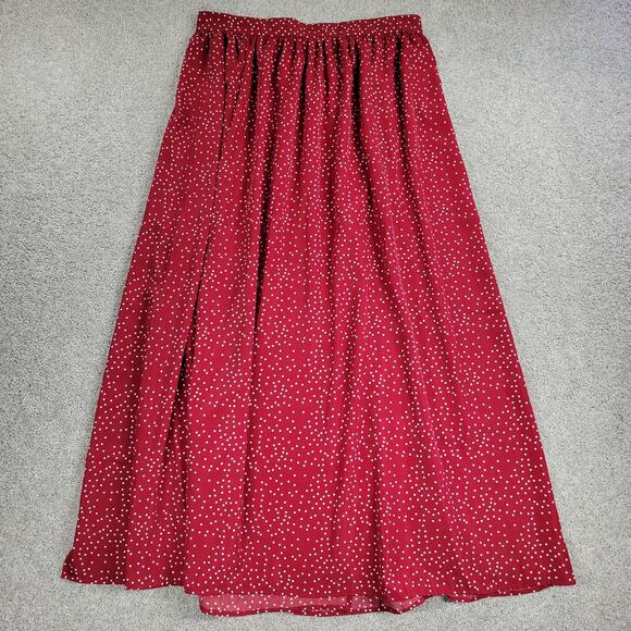 Shein Curve Womens Skirt 1XL Red White Polka Dot A Line Holiday Christmas Pleats - Picture 9 of 14